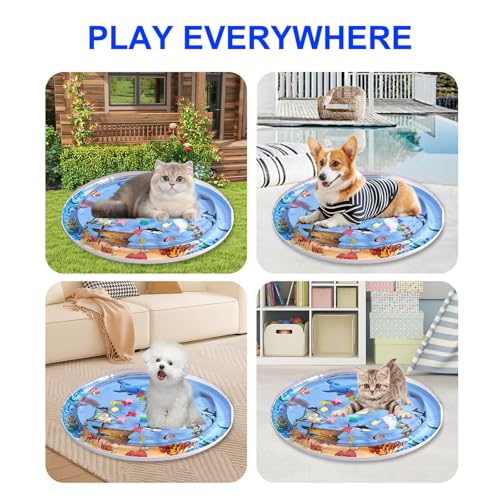 Calantre Cat Water Mat 2025 Upgraded 0.5mm Thickened Sensory Water Palymat, Anti-Scratch Design Pet Water Mat for Bored In...