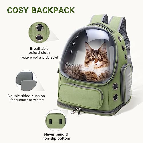 Cawypety Cat Backpack Carrier, Breathable Cat Carrier Large Space Bubble Pet Backpack for Kitty Small Dog up to 15lbs, Tra...