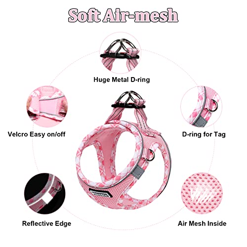 Mercano Soft Mesh Dog Harness and Leash Set, No-Chock Step-in Reflective Breathable Lightweight Easy Walk Vest Harnesses w...