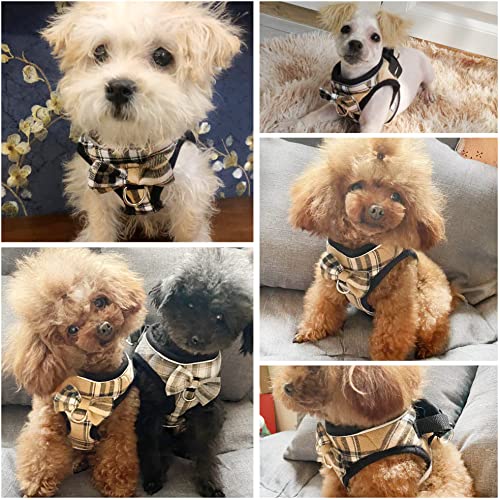 Mesh Soft Dog Harness, Adjustable No Pull Reflective Comfort Pet Vest for Dogs (Light Khaki, Small)