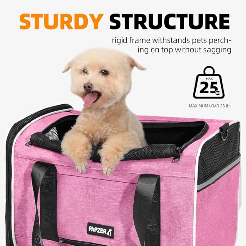 PAPZER Top Loading Medium Cat Carrier with Privacy Protection for Nervous Pet, Soft-Sided Small Puppy Travel Crate Vet Vis...