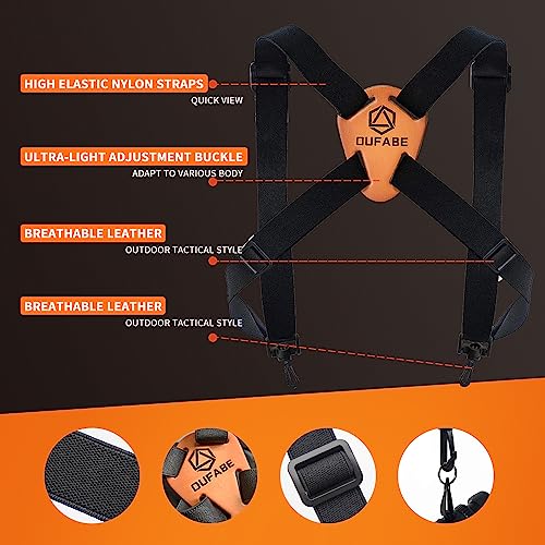 OUFABE Binocular Harness Strap, X-shaped Adjustable and Deluxe Bino Chest Straps for Hunting, Fits for Carrying Binocular,...