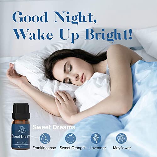 ASAKUKI Essential Oils, Essential Oil for Diffusers for Home, Well-Being Kit Gifts for Mom- Calm Mind, Sweet Dreams, Happ...