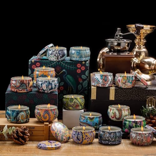 YOROXRG Set 16 Pack Scented Candles Gifts Soy Wax Travel Tin Jar Candles for Home 2.5 OZ Scented Candles for Mom for Chris...