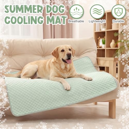 Tinideya 4 Pack Dog Cooling Mats with Storage Bags 40" x 28" Self Cooling Dog Pads Washable Foldable Pet Bed Mats Blankets...