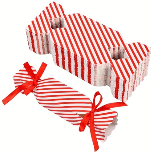 Gift For Her/Him 150pcs Striped Packaging Gift Box Wedding Party Supplies Valentine'S Day Gift Box Packaging Supplies (Red)