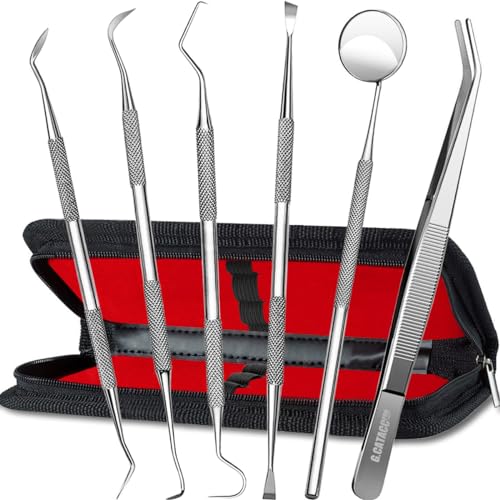 G.CATACC Dental Tools, Dental Pick Teeth Cleaning Tools Hygiene Kit, Plaque Remover for Teeth, Professional Stainless Stee...