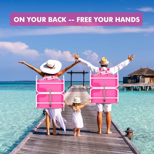 Backpack Beach Tanning Chair with Canopy Sun Shade & Face Hole, 6 Position Folding Lounge Sun Chair for Adults Outside Rea...