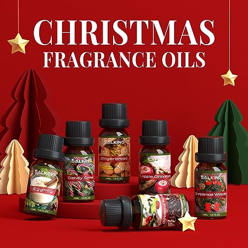 SALKING Christmas Fragrance Oils, Premium Essential Oil for Diffuser, Scented Oil Gift Set for Soap Candle Making - Christ...