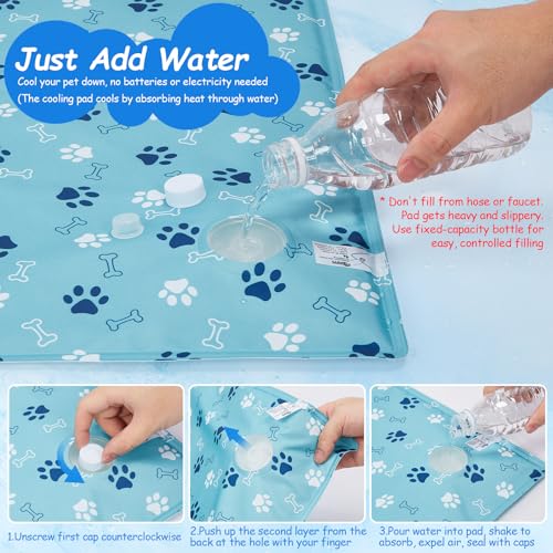 Ownpets Dog Cooling Mat, XX-Large 47 x 31 Inch Thick and Waterproof Cooling Pad for Summer, Water-Filled Pet Mat for Large...