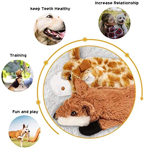 Nocciola Dog Squeaky Toys, 5 PCS Crinkle Plush Dog Toys, No Stuffing Dog Toys for Small Medium Large Dogs, Stuffless Puppy...