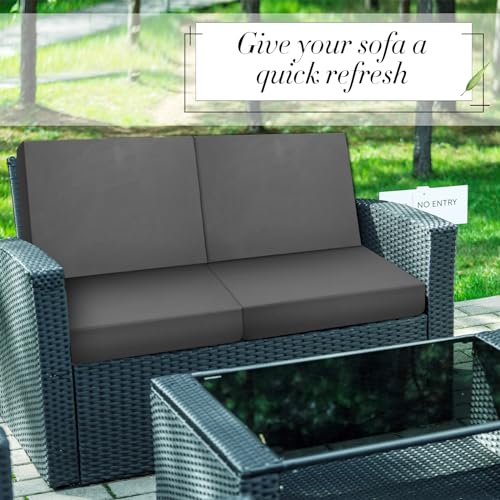Newwiee 8 Pcs Stretch Patio Outdoor Cushion Covers Replacement for 4 Backrests and 4 Patio Cushions Covers, Waterproof Cou...