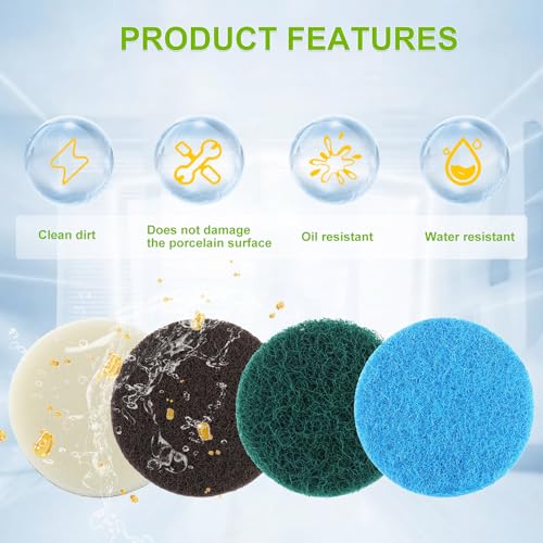 EPLZON 16pcs Electric Cleaning Brush Pad Set 4 Foam Pads 4 Kitchen Mats 4 Performance Pads 4 Microfibre Pads fit for Dreme...