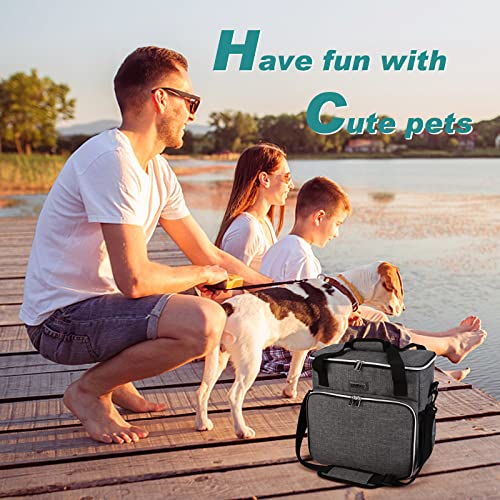BAGLHER Dog Travel Bag, Pet Travel Bag (ALL Pet Travel Supplies), With 2 Pet Food Containers and 2 Collapsible Silicone Bo...