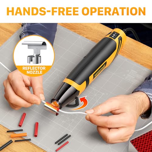 SEEKONE Mini Heat Gun, 350W 2-Temp Settings 500℉ & 842℉（260℃& 450℃） Fast Heat Hot Air Gun Tool with Reflector Nozzle and ...
