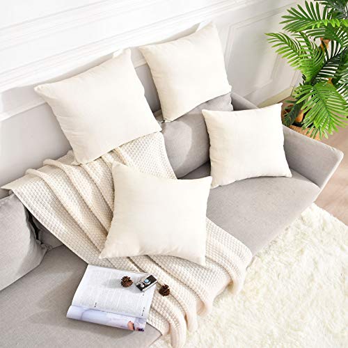 LisBiya Pack 8 Linen Throw Pillow Covers Set Cushion Case for Sofa Bedroom Car, Blank for HTV Iron on Design,18x18 Inch