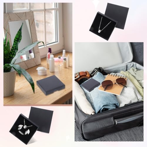 Thinp 2 Pack Foam Fill Cardboard Paper Jewelry Box Small Jewelry Gift Box Christmas Gift Box Necklace Bracelet Earring Org...