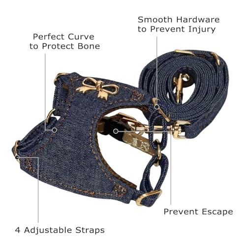 No Pull Dog Harness and Leash Set for Small Sized Dog Training Puppy Harnesses with Multifunction Dog Leash Soft Adjustabl...