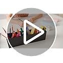 Jetec Acrylic Pen Holder 6 Compartments Makeup Brush Stationery Organizer Pencil Holder for Desk Accessories, Cosmetic Bru...