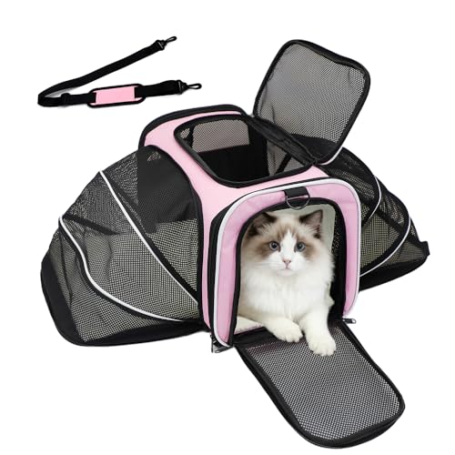 Double Expandable Cat Carrier,Airline Approved Soft-Sided Pet Travel Carrier for Small Dogs Cats under 15 lbs,Waterproof 6...