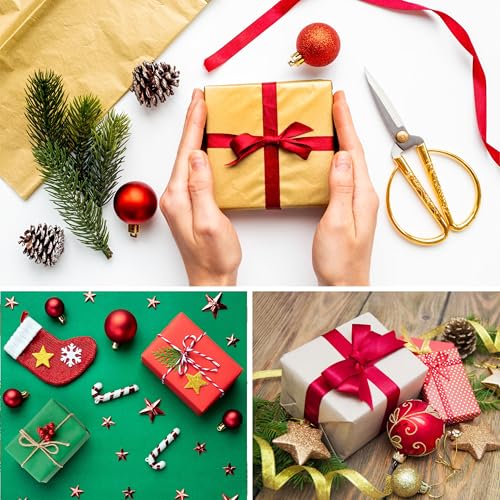120 Sheets Christmas Tissue Paper for Gift Bags, 20" x 14" Red Green Gold White Wrapping Tissue Paper for Gifts Holiday De...