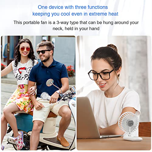 Psecici Handheld Fan, Mini Portable Personal Fan with lanyard, 4 Speeds Level 180° Foldable Design for Desk/Travel/Office/...