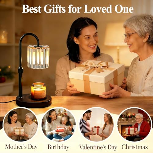 Lukasa Candle Warmer Lamp with Timer and Dimmer, Adjustable Height Candle Warmer for Candle, Birthday Gifts for Women Men,...
