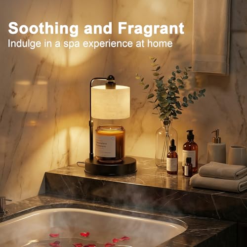 Bingyouth Modern Candle Warmer Lamp with Timer, Modern Farmhouse Candle Warmer, Height Adjustable & Dimmable Electric Cand...