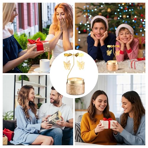 Rotatable Osmanthus Flower Scented Candle, Gifts for Women, Single-Wick with 20 Hours of Burn Time, Ideal for Creating Rel...