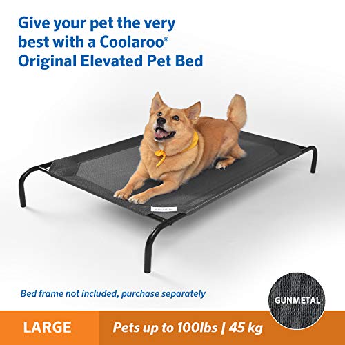 Coolaroo The Original Elevated Pet Bed Replacement Cover, Large Gunmetal , 51"L x 51"W x 0.3"Th