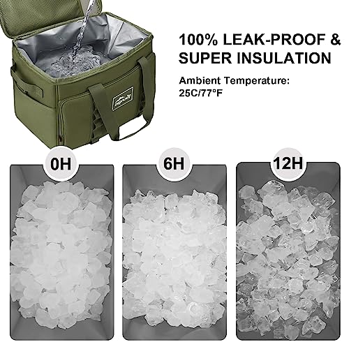 Cooler Bag 48-Can Insulated Leakproof Soft Cooler Large Collapsible Portable Travel Cooler Bags 32L for Picnic, Waterproof...