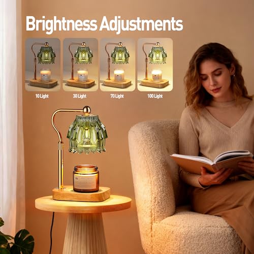 Candle Warmer Lamp with Timer Dimmer - Birthday Gift for Women Mom, Electric Wax Melter Warmer Adjustable Height for Jar C...