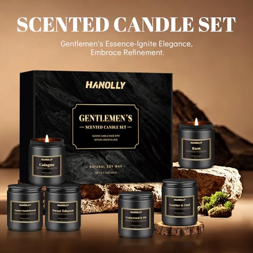 Mens Scented Candle Gift Set, 6 Pack Candles for Men,Gifts for Dad & Father, Soy Candles for Home Scented, 42 oz Long Last...