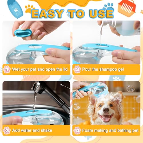 Peehss 3Pcs Dog Bath Brush, Dog Scrubber for Bath, Dog Shampoo Brush Bubble Maker, Dog Paw Washer, dog grooming Massage Br...
