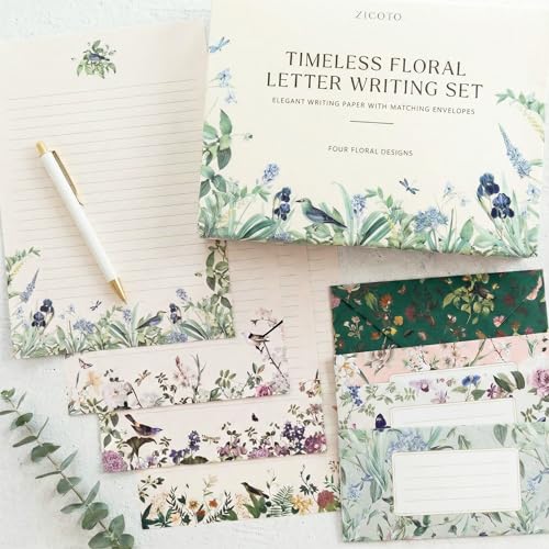 Beautiful Stationery Set with Envelopes - Premium-Quality, No-Bleed Lined Letter Writing Paper with Elegant Floral Designs...