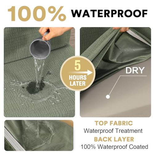 H.VERSAILTEX 100% Waterproof RV Dinette Cushion Covers Stretch Camper Cushion Slipcovers Anti-Slip Washable Seat Covers fo...