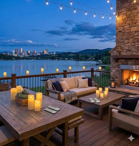 Enido Flameless Candles Led Candles Pack of 12 Battery Candles (D2.15'' x H4''5''6'') Waterproof Outdoor Indoor Candles wi...