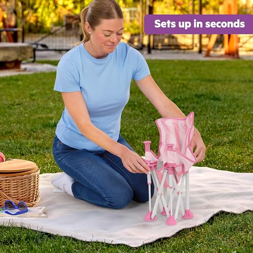Bright Starts Pop 'N Sit Cabana Portable Booster Chair with UPF Canopy, Floor Seat for Indoor/Outdoor Use, Compact Fold, P...