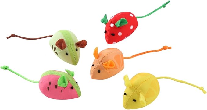Haourlife Catnip Cat Mice Toys Interactive Mouse Cat Toy for Indoor Adult Cats Kitten Kitty Baby Cat Chew Exercise Toy Fru...