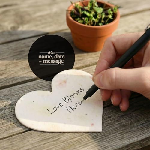 Set of 48 Pink Heart Seed Paper – Writable & Plantable Wildflower with Envelopes & Planting Guides, Mom's Gift for Mother’...
