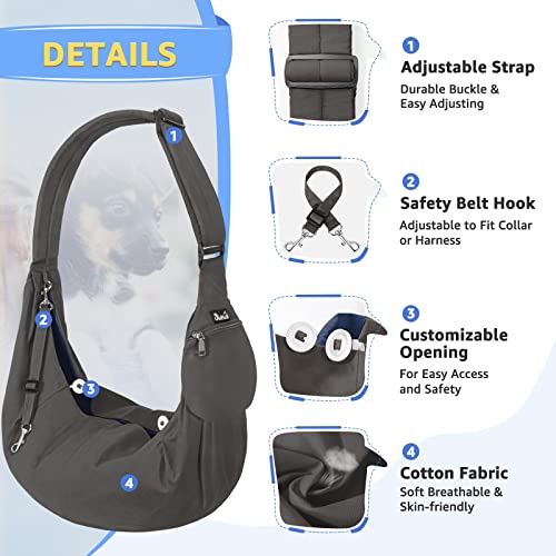 SlowTon Dog Carrier Sling - Thick Padded Shoulder Strap Adjustable Dog Carriers for Small Dogs, Puppy Carrier Purse for Pe...