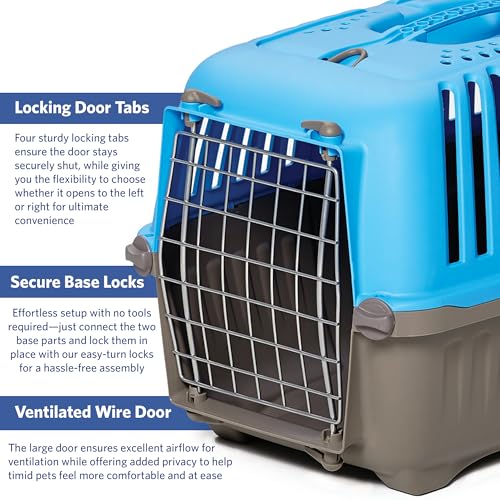 MidWest Homes for Pets Spree Travel Carrier – Hard-Sided Dog & Cat Carrier, Small Pet Travel Crate with Handle, Ventilated...