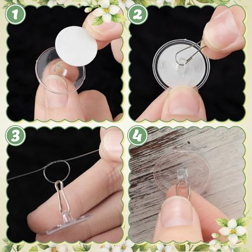 Lyrow 60 Pack Artificial Flower Hanging Flowers Ornament Floating Garland Ceiling Rose Strings for Wedding Anniversary Eng...