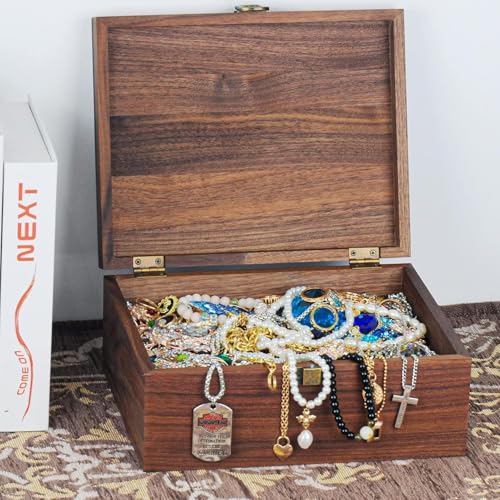 EXISTING Memory Box for Keepsakes, Floral Heart Laser Cut Wood Keepsake Memory Box, Large Wooden Storage Box with Hinged L...