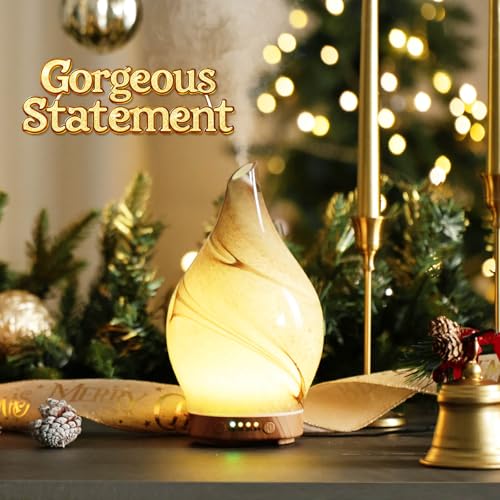 Porseme 150ml Essential Oil Diffuser Glass Color Changing Aroma Air Diffusers Aromatherapy Ultrasonic Cool Mist Humidifier...
