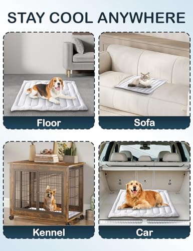 YOUWE7 Dog Cooling Mat, Reversible Self-Cooling Mat for pet, Cool Fabric Top & Velvet Back, Portable Ice Cool Fabric Dog B...