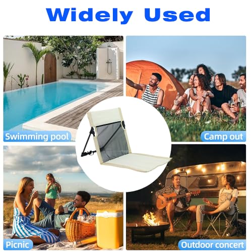 2 Pack Foldable Camping Chairs with Mesh Backrest,Ultra-Light Portable Beach Chairs with Carry Bag for Sunbathing Swimming...