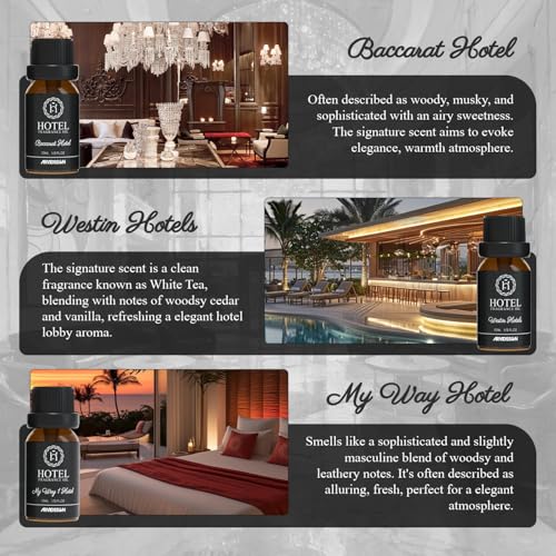 ARVIDSSON Hotel Diffuser Oil Gift Set - Inspired by 5-Star Hotel Scents - Luxury Hotel Essential Oils for Diffuser and Cra...