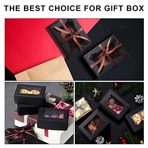 Zonon 30 Pcs Soap Boxes for Homemade Packaging, Mini Kraft Boxes with Window for Bakery Candy Soap Making Gift Packaging (...