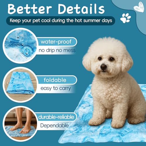 Cooling Pad for Large Dog,Instant Pet Cool Mat,Comfortable Cool Pet Mat for Cat.Portable Dog Bed for Summer. Suitable for ...